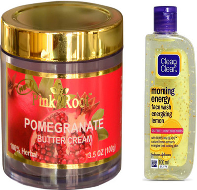 

Pink Root POMEGRANATE SCRUB WITH CLEAN N CLEAR LEMON FACE WASH(Set of 2)