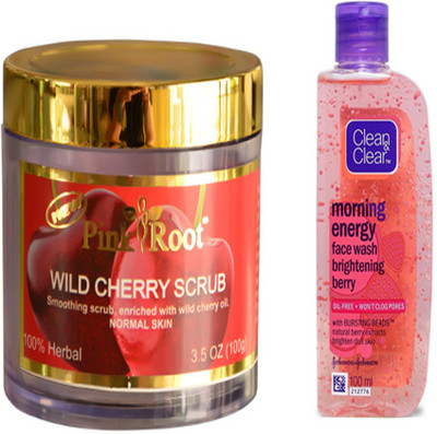 

Pink Root WILD CHERRY SCRUB WITH CLEAN N CLEAR BERRY FACE WASH(Set of 2)