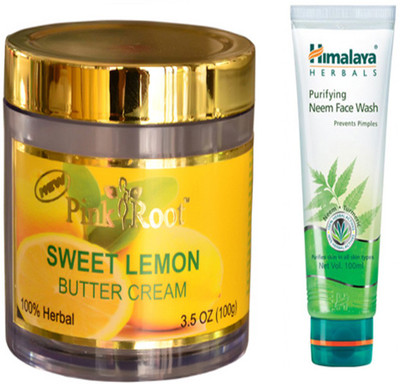 

Pink Root SWEET LEMON BUTTER CREAM WITH HIMALAYA NEEM FACE WASH(Set of 2)