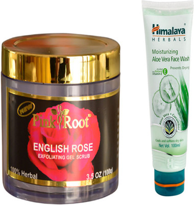 

Pink Root ENGLISH ROSE GEL SCRUB WITH HIMALAYA ALOEVERA FACE WASH(Set of 2)