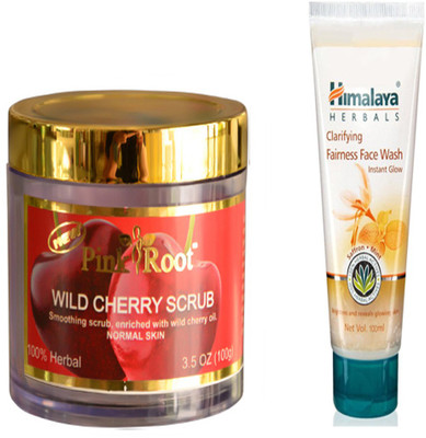 

Pink Root WILD CHERRY SCRUB WITH HIMALAYA FAIRNESS FACE WASH(Set of 2)