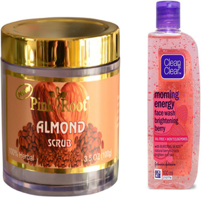 

Pink Root ALMOND SCRUB WITH CLEAN N CLEAR BERRY FACE WASH(Set of 2)