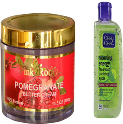 

Pink Root POMEGRANATE SCRUB WITH CLEAN N CLEAR APPLE FACE WASH(Set of 2)
