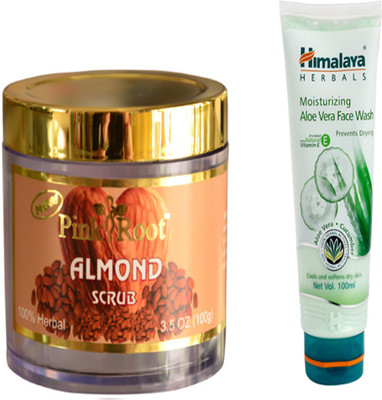 

Pink Root ALMOND SCRUB WITH HIMALAYA ALOEVERA FACE WASH(Set of 2)