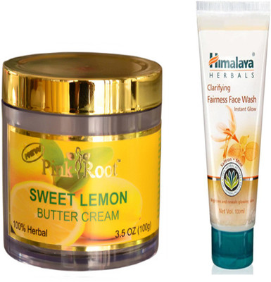 

Pink Root SWEET LEMON BUTTER CREAM WITH HIMALAYA FAIRNESS FACE WASH(Set of 2)