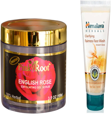

Pink Root ENGLISH ROSE GEL SCRUB WITH HIMALAYA FAIRNESS FACE WASH(Set of 2)
