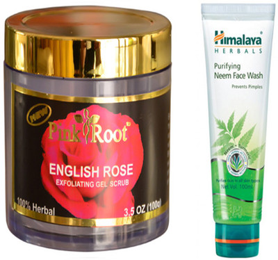 

Pink Root ENGLISH ROSE GEL SCRUB WITH HIMALAYA NEEM FACE WASH(Set of 2)