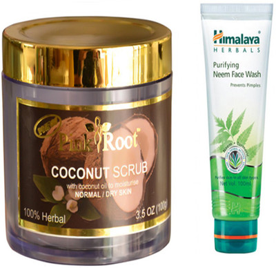 

Pink Root COCONUT SCRUB WITH HIMALAYA NEEM FACE WASH(Set of 2)