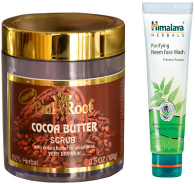 

Pink Root COCOA BUTTER SCRUB WITH HIMALAYA NEEM FACE WASH(Set of 2)
