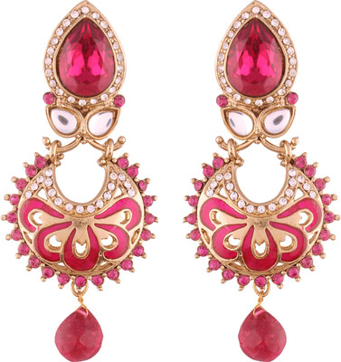 I Jewels Gold Plated Kundan Alloy Drops & Danglers I Jewels Gold Plated Kundan Alloy Drops & Danglers
