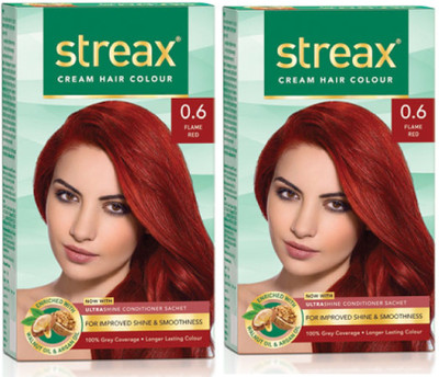 Streax Pack Of 2 Hair Color Cream Flame Red