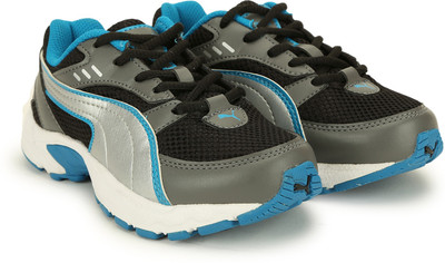 

Puma Boys & Girls Lace Running Shoes(Multicolor, Black/steel gray/puma silver/ blue jewel