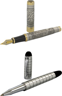 

Talesara Lord Ganesh and OM Black Line Royal Collection Luxury 2 Pcs. Gift Set Roller Ball Pen and Fountain Pen(Pack of 2)