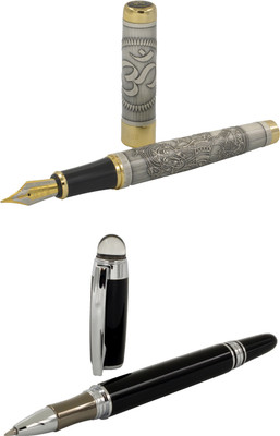 

Talesara Lord Ganesh and OM Royal Collection Luxury 2 Pcs. Gift Set Roller Ball Pen and Fountain Pen(Pack of 2)