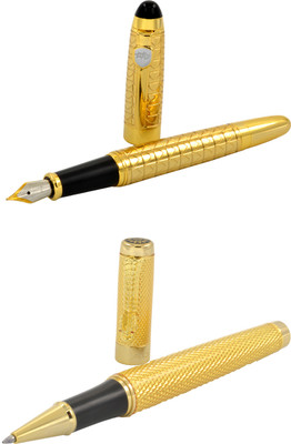 

Talesara Golden Dragon Royal Collection Luxury 2 Pcs. Gift Set Roller Ball Pen and Fountain Pen(Pack of 2)