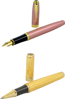 

Talesara Golden Dragon Royal Collection Luxury 2 Pcs. Gift Set Roller Ball Pen and Fountain Pen(Pack of 2)