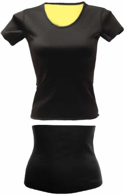

Wonder World ™ Neoprene Slimming Fitness Body Hot Shaper™ Sport Training Slimming Set Women Compression(Black Half Sleeve