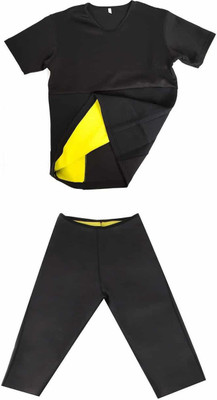 

Wonder World ™ HOT Shaper Super Stretch Neoprene™ Sports Compression Clothing Set Men Compression(Black Half Sleeve