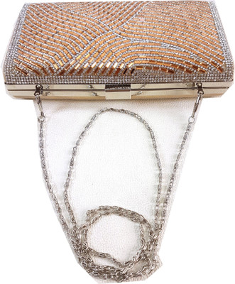

Chouhan Stylish Men & Women Evening/Party Gold Nylon Sling Bag