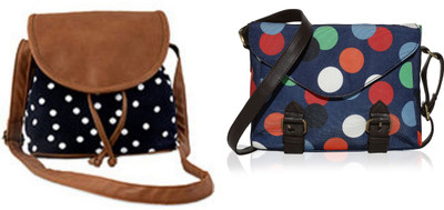 

Kleio Women Casual Blue, Black Canvas, PU Sling Bag, Black;blue