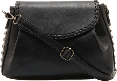 Satchel Bags Women Formal Black PU Sling Bag
