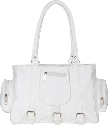 

CRAWLER Women Casual White Leatherette Shoulder Bag