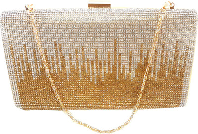 

Chouhan Stylish Men & Women Evening/Party Gold Nylon Sling Bag