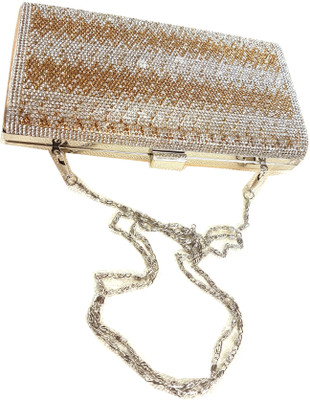 

Chouhan Stylish Men & Women Evening/Party Gold Nylon Sling Bag