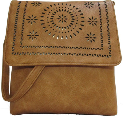 

hyna design Girls Casual Brown PU Sling Bag