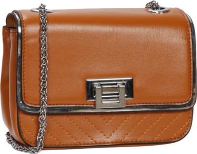 

Bagkok Women Formal Brown PU Sling Bag