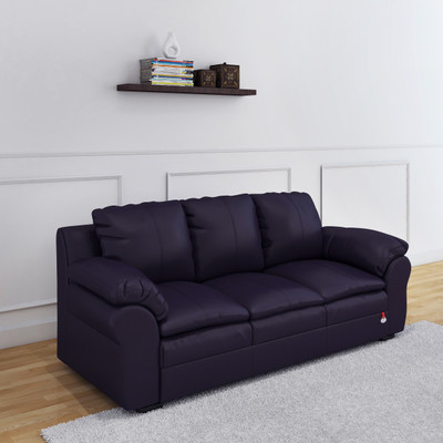 

Durian Berry Leatherette 3 Seater Sofa(Finish Color - DARK BROWN)