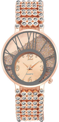 

Zillion Sprinkled Stone Medium Size Dial Rose Gold Watch - For Women