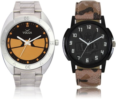Volga VL03LR03 New Exclusive Collection Leather-Metal Strap-Belt Mens Watches Best Offer Combo Watch  - For Boys   Watches  (Volga)