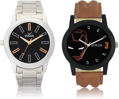 Volga VL01LR04 New Exclusive Collection Leather-Metal Strap-Belt Mens Watches Best Offer Combo Watch  - For Boys   Watches  (Volga)