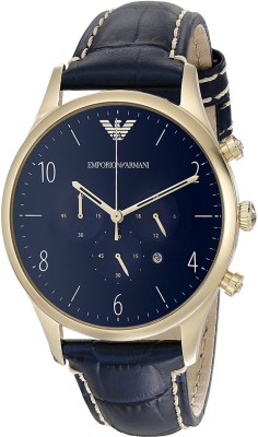 Emporio Armani AR1862i Blue Dial Blue Leather Classic Watch  - For Men   Watches  (Emporio Armani)