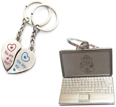 

MGP Fashoin Metallic Silver Couple Romentic Gift With Laptop Key Chain No. 294 Key Chain(Multicolor)