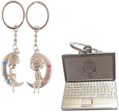 

MGP Fashoin Metallic Silver Couple Romentic Gift With Laptop Key Chain No. 301 Key Chain(Multicolor)