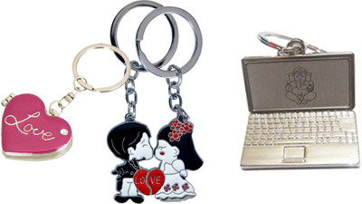 

MGP Fashoin Metallic Silver Couple Romentic Gift Photo Frame With Laptop Key Chain No. 308 Key Chain(Multicolor)