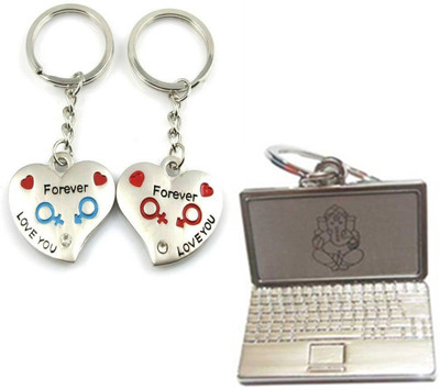 

MGP Fashoin Metallic Silver Couple Romentic Gift With Laptop Key Chain No. 302 Key Chain(Multicolor)