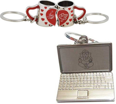 

MGP Fashoin Metallic Silver Couple Romentic Gift With Laptop Key Chain No. 296 Key Chain(Multicolor)