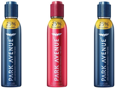 

Park Avenue Marcus,Alexander Long Lasting Body Spray - For Men(450 ml, Pack of 3)
