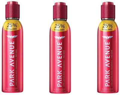 

Park Avenue Alexander Long Lasting Body Spray - For Men(450 ml, Pack of 3)