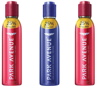 

Park Avenue Alexander,Epic Long Lasting Body Spray - For Men(450 ml, Pack of 3)