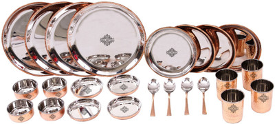 

IndianArtVila Steel Copper 24 Piece Dinner Set Pack of 24 Dinner Set(Steel, Copper)