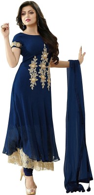 Darshita International Poly Georgette Embroidered Salwar Suit Material(Semi Stitched) at flipkart