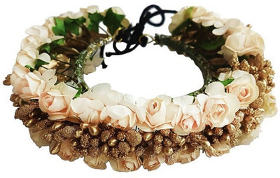 

Confidence Hair Gajra For Wedding For Women Hair Band(Gold)