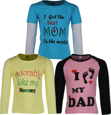

Gkidz Girls Printed T Shirt(Multicolor, Black