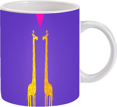 

Maison N Mode Couple Of Girraf Coffee mug Ceramic Mug(330 ml), Multicolor
