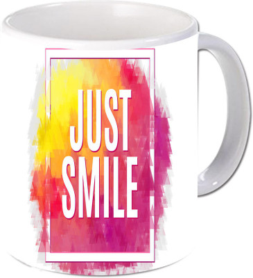 

Maison N Mode Just Smile Coffee Ceramic Mug(330 ml), Multicolor