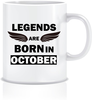 

Everyday Desire Legends are Born in Born in October ED138 Ceramic Mug(300 ml), Multicolor